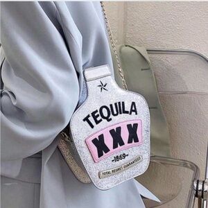 SHEIN Silver and Pink Tequila Crossbody Bag
